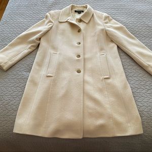 Anne Klein Wool Cashmere Cream Coat Size 14